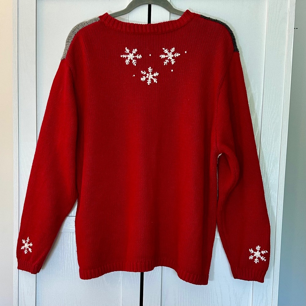 Vintage‎ 90s Winter Christmas Cardinal Holiday Cardigan Sweater Womens Size 2X - Picture 3 of 6